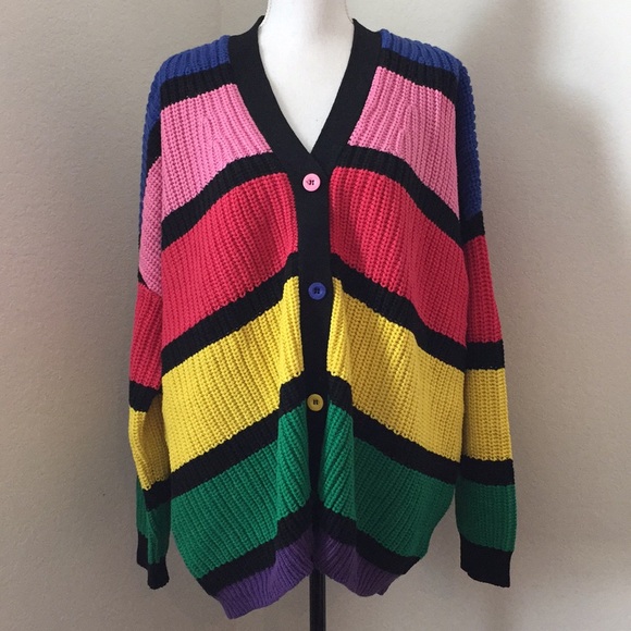 Lazy Oaf Bold Rainbow Cardigan 